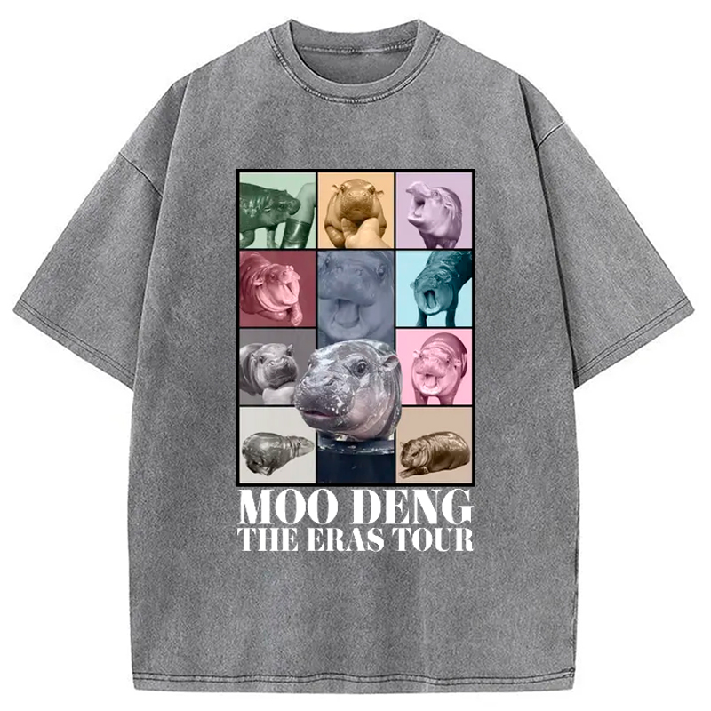 Modecanvas Moodeng Hippo The Era Tour Washed T-Shirt