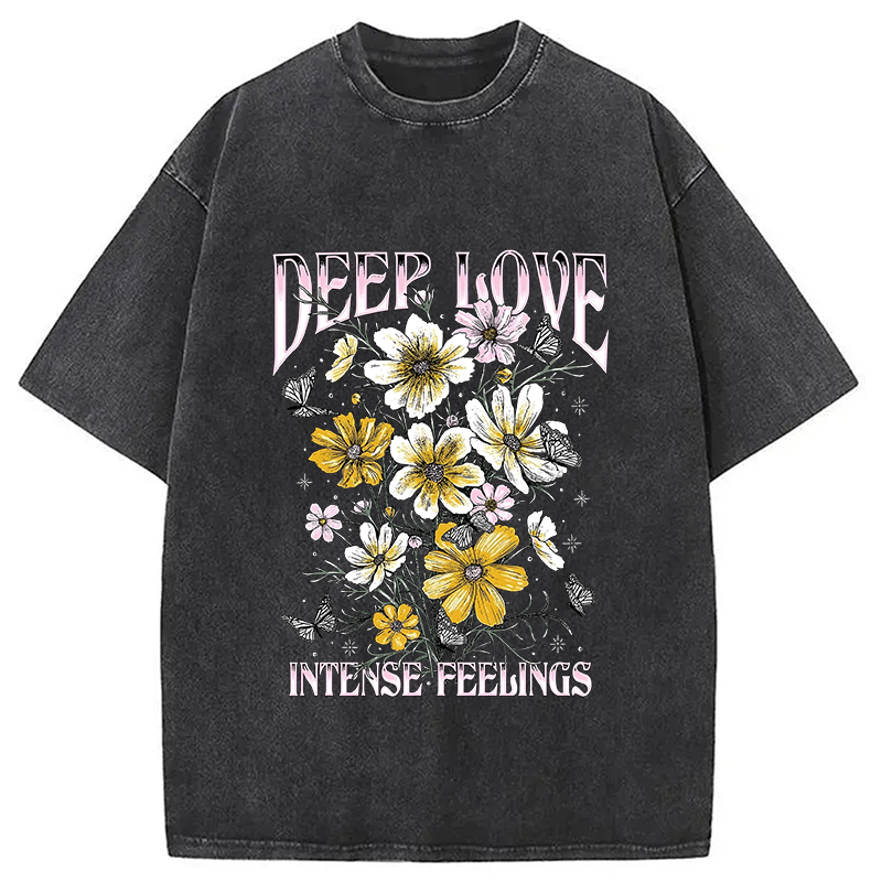 Modecanvas Deep Love Intense Feeling Washed T-Shirt