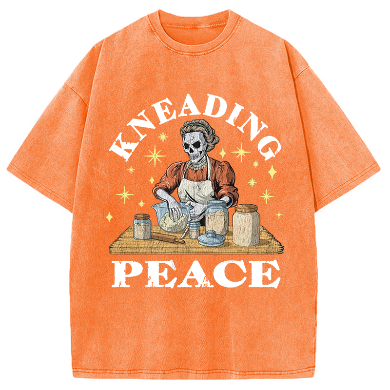 Modecanvas Kneading Peace DTG Printing Washed T-Shirt