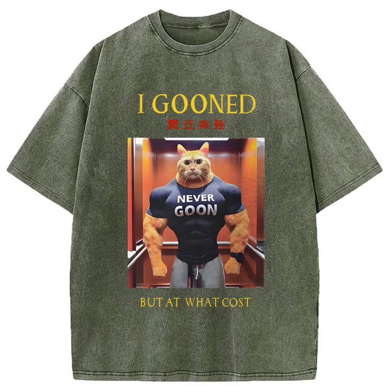 Modecanvas I Gooned but at What Cost Funny Washed T-Shirt