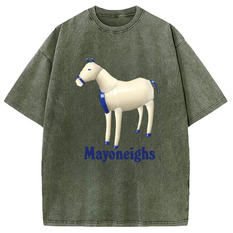 Modecanvas Mayoneighs Horse Washed T-Shirt