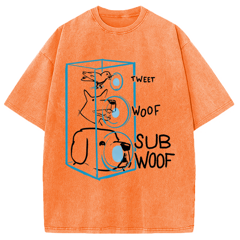 Modecanvas Subwoof Funny DTG Printing Washed T-Shirt