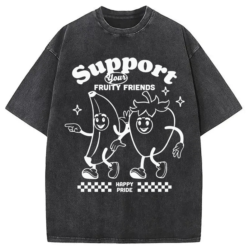 Modecanvas Support Your Fruity Friends DTG Printing Washed T-Shirt
