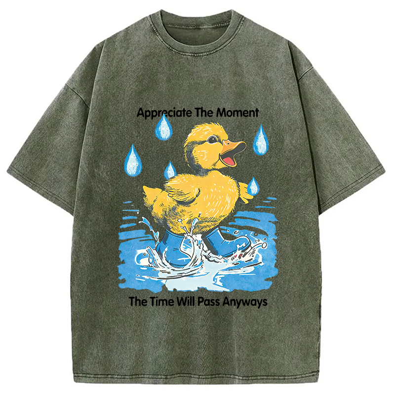 Modecanvas Appreciate The Moment DTG Printing Washed T-Shirt