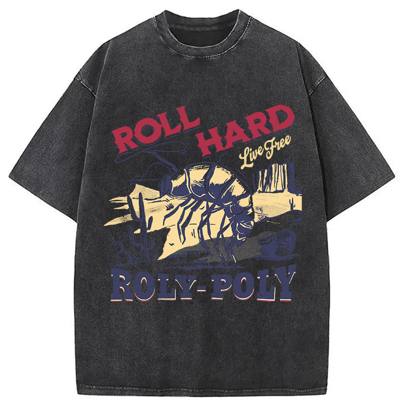 Modecanvas Roly Poly Cowboy Western DTG Printing Washed T-Shirt