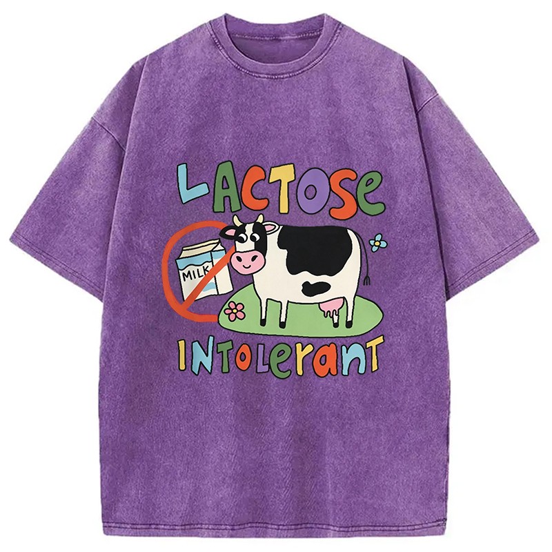 Modecanvas Lactose Intolerant Funny Meme DTG Printing Washed T-Shirt