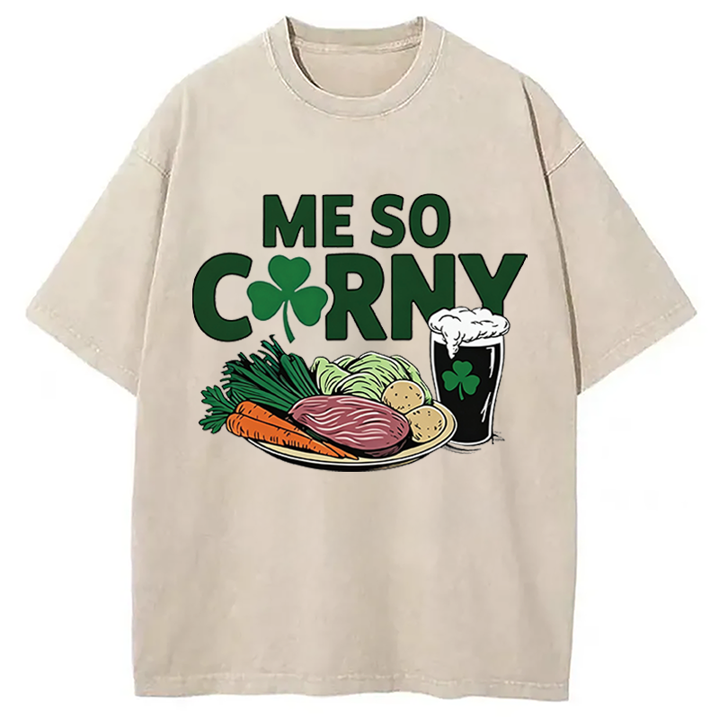 Modecanvas Me So Corny Beer DTG Printing Washed T-Shirt