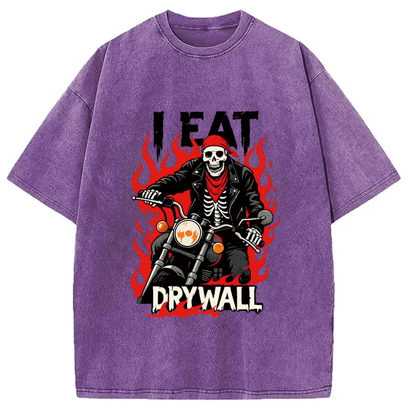 Modecanvas Eat Drywall Funny Meme Washed T-Shirt