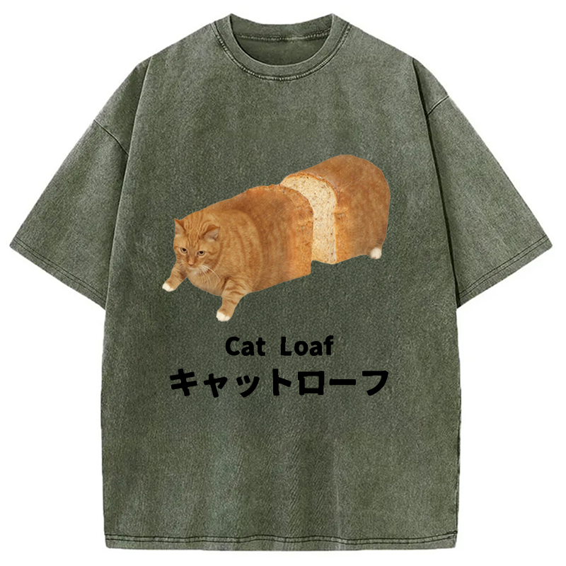 Modecanvas Cat Loaf Washed T-Shirt