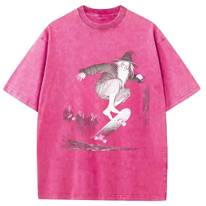 Modecanvas Wizard Skateboarding DTG Printing Washed T-Shirt