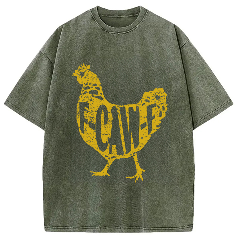 Modecanvas F-CAW-F Hen Funny Chicken Washed T-Shirt