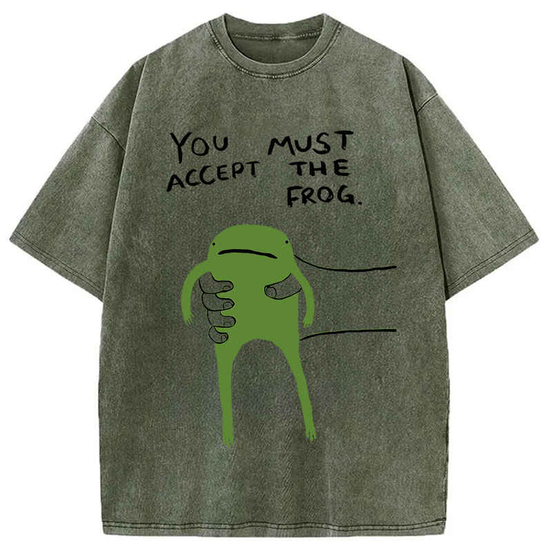 Modecanvas Give You Frog Washed T-Shirt