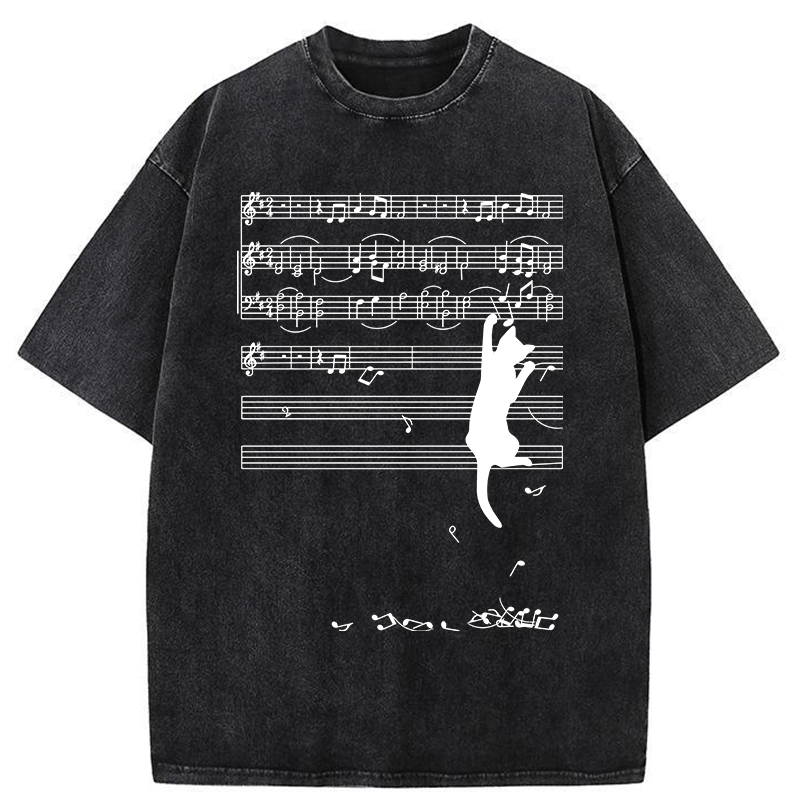 Modecanvas Black Cat Sabotage Washed T-Shirt