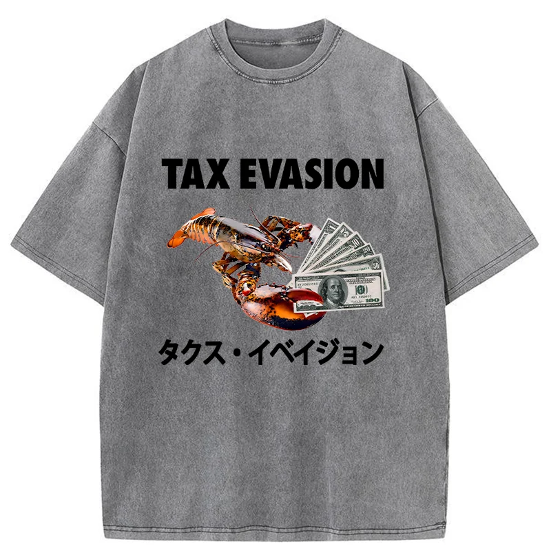 Modecanvas Tux Evasion Funny Washed T-Shirt-modecanvas