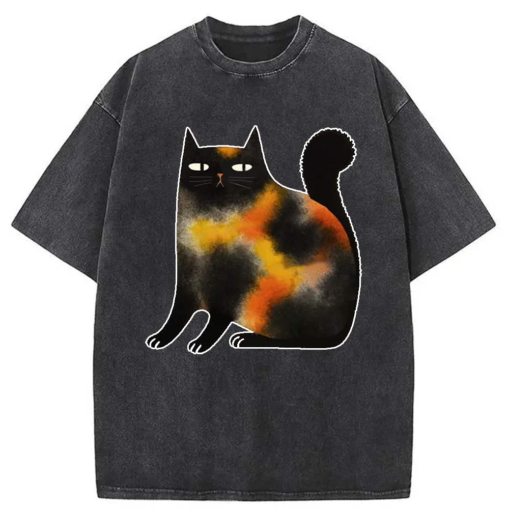 Modecanvas Tie-Dye Kitten Washed T-Shirt