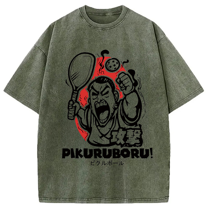 Modecanvas Angry Pikuruboru Pickleball Washed T-Shirt
