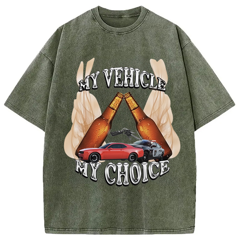 Modecanvas My Vehicle My Choice Washed T-Shirt