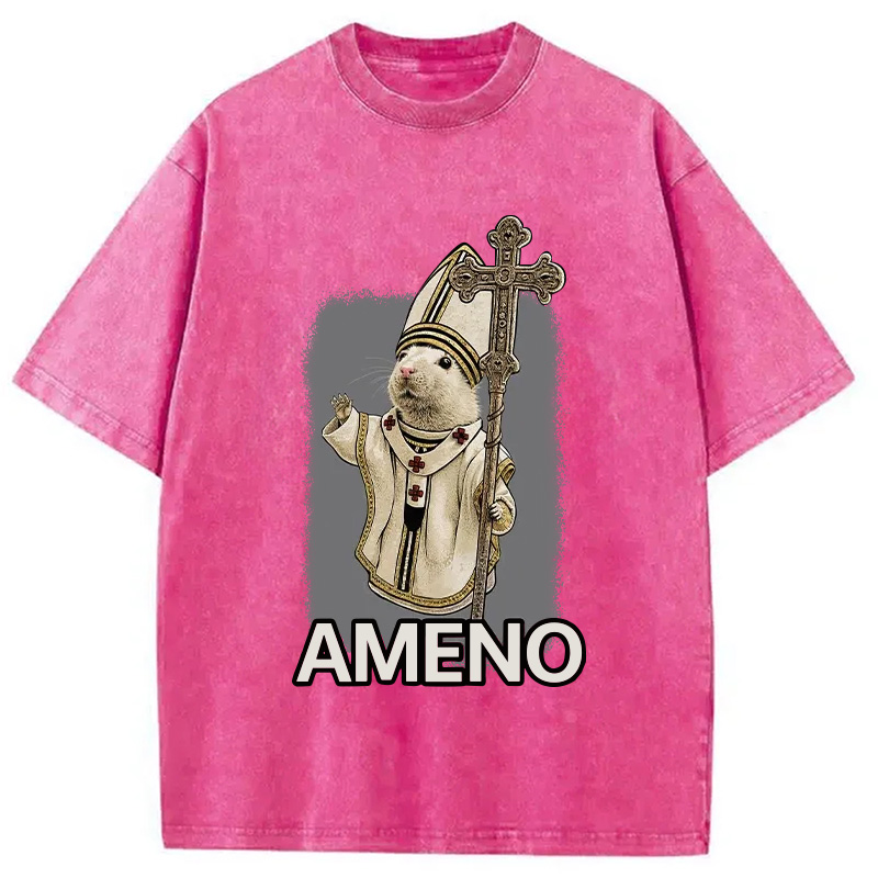 Modecanvas Papal Hamster Washed T-Shirt