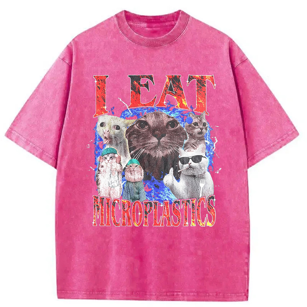 Modecanvas I Eat Microplastics Washed T-Shirt-modecanvas