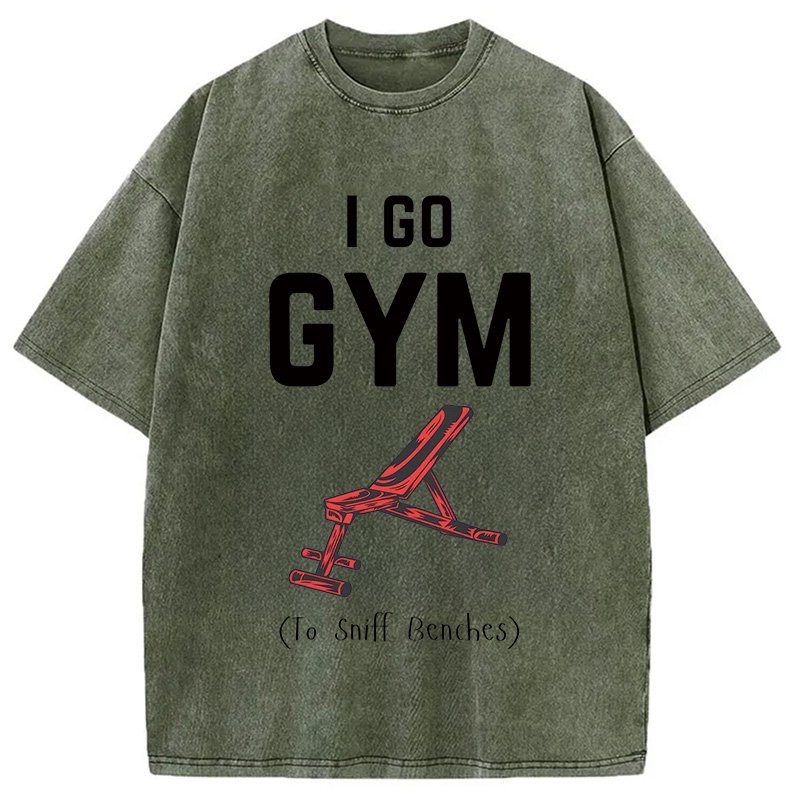 Modecanvas I Go GYM Funny Washed T-Shirt