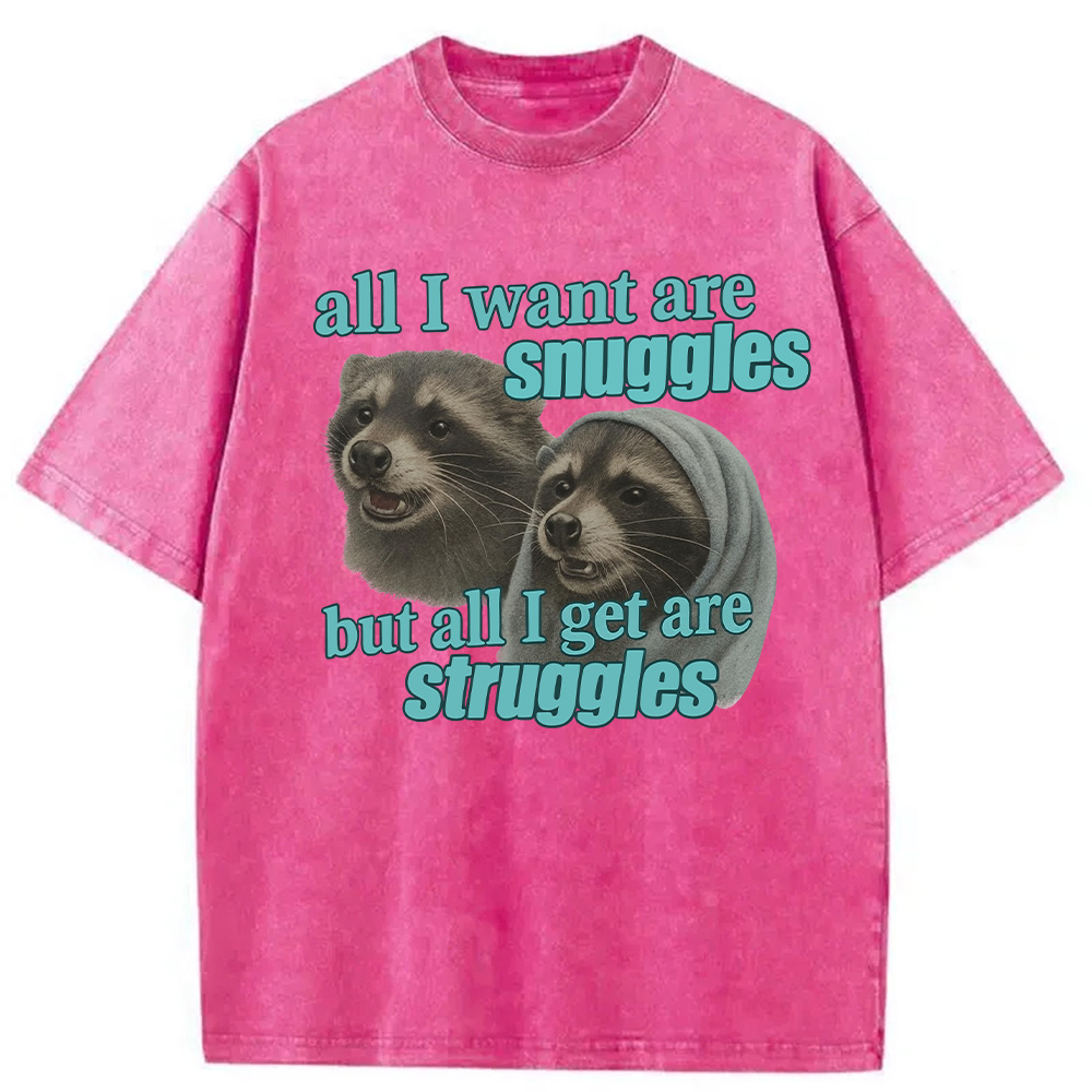 Modecanvas Snuggles and Struggles Washed T-Shirt