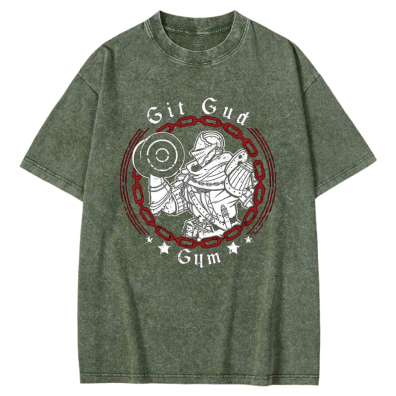 Modecanvas Git Gud Gym Washed T-shirt-modecanvas