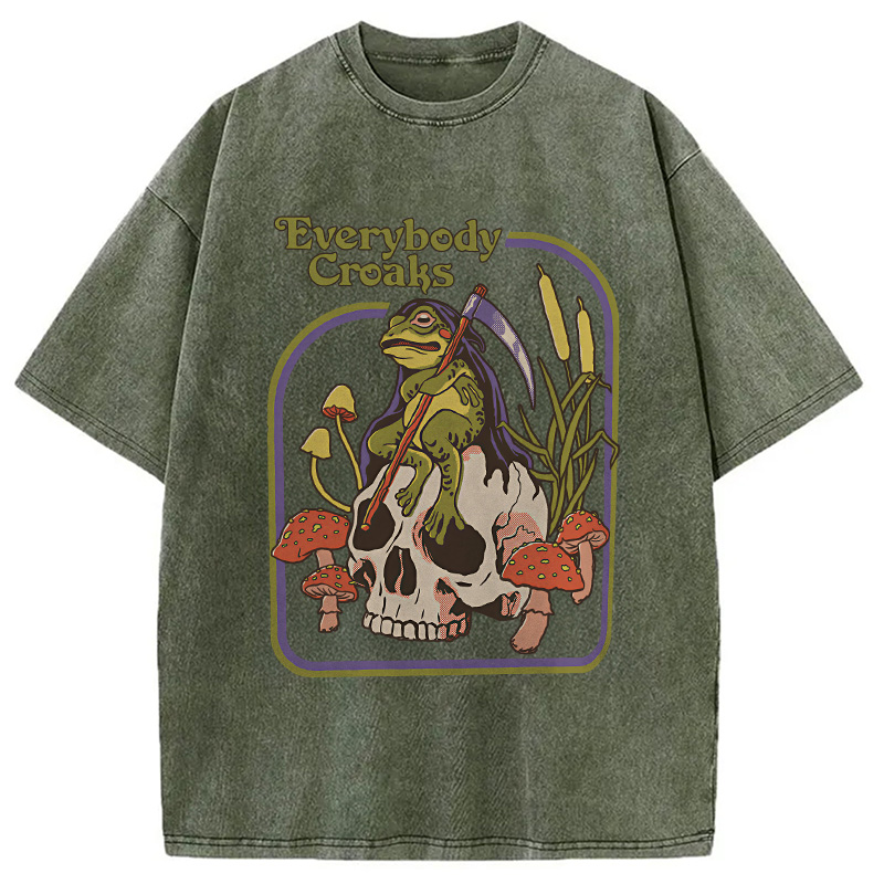 Modecanvas Everybody Croaks Washed T-Shirt