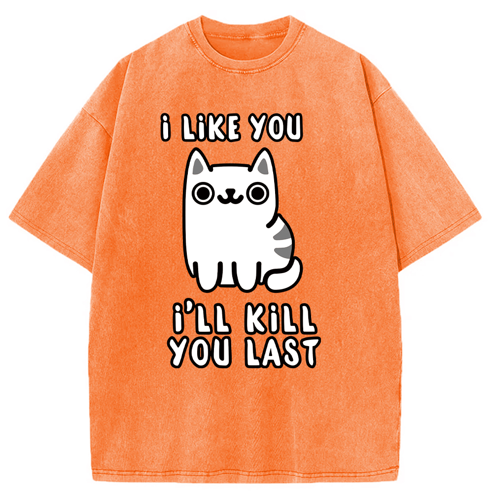 Modecanvas Cats And Humans Washed T-Shirt
