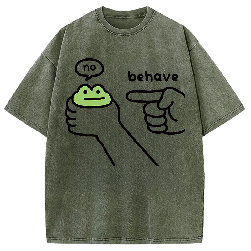 Modecanvas Dishonest Frog Washed T-Shirt