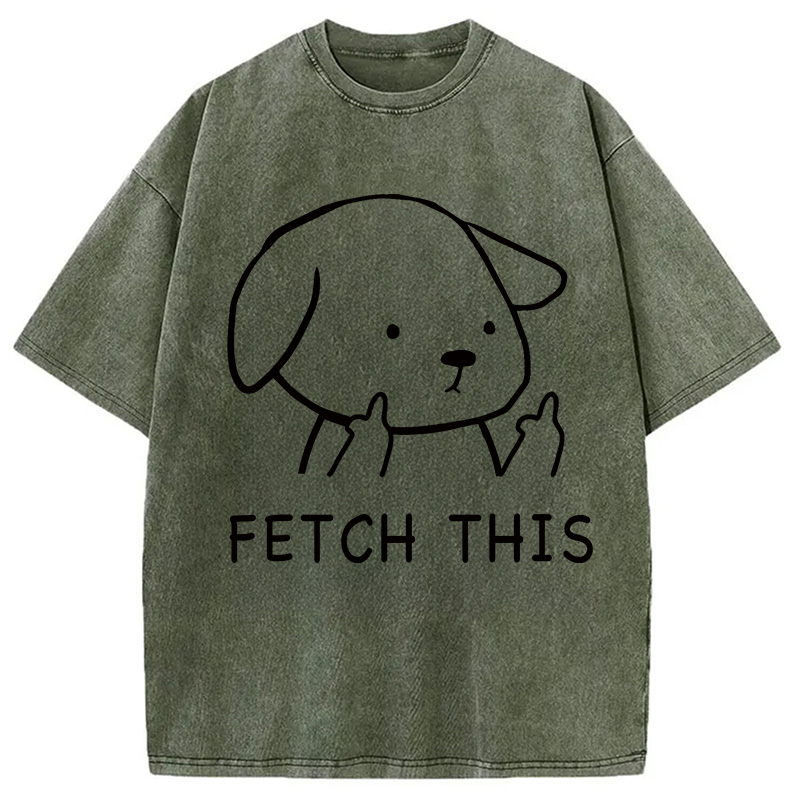 Modecanvas Fetch This Dog Washed T-Shirt