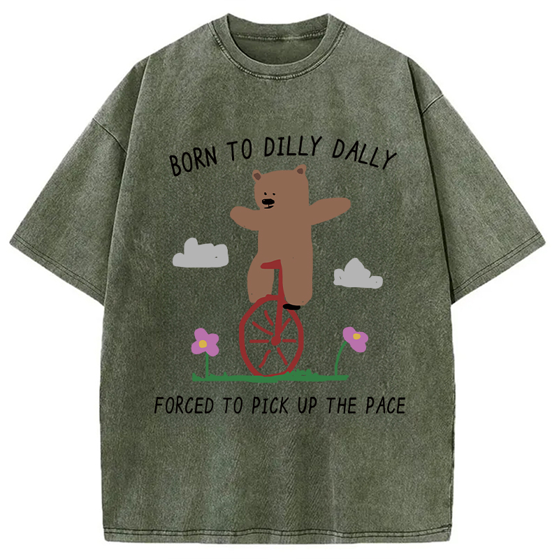 Modecanvas Forced To Pick Up The Pace Numbers Washed T-Shirt