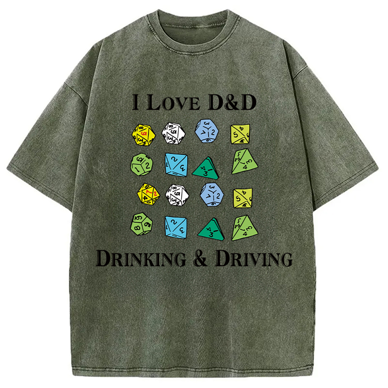 Modecanvas I Love D&D Washed T-Shirt