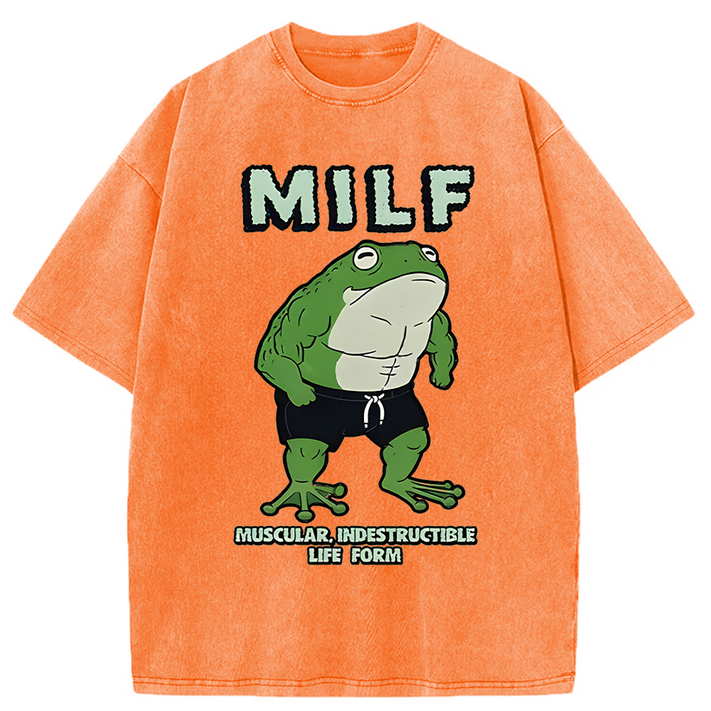 Modecanvas MILF Frog Washed T-Shirt
