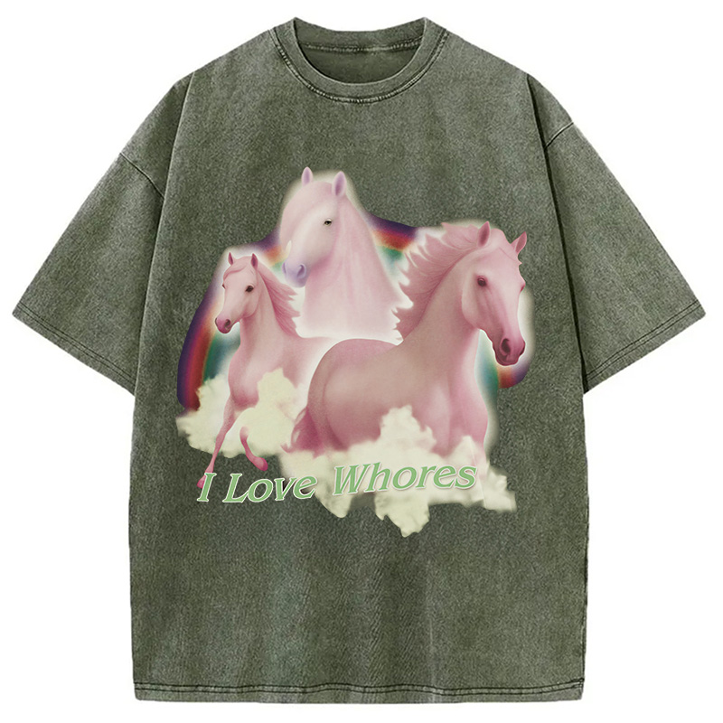Modecanvas I Love Whores Washed T-Shirt