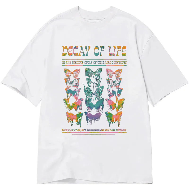 Modecanvas Decay Of Butterfly Life DTG Printing Classic T-Shirt-modecanvas