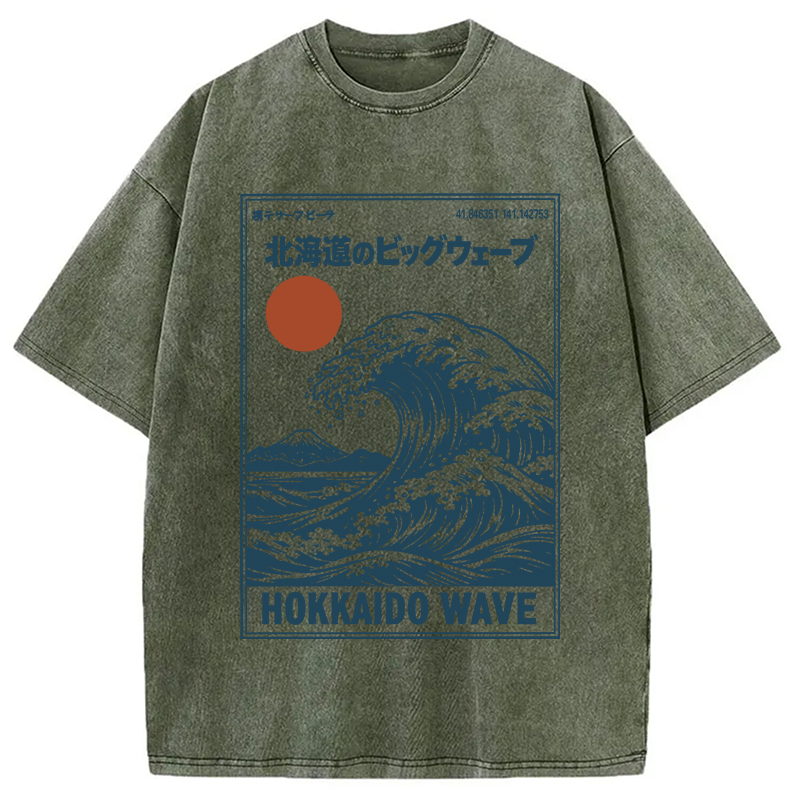 Modecanvas Retro Wave Typesetting Washed T-Shirt