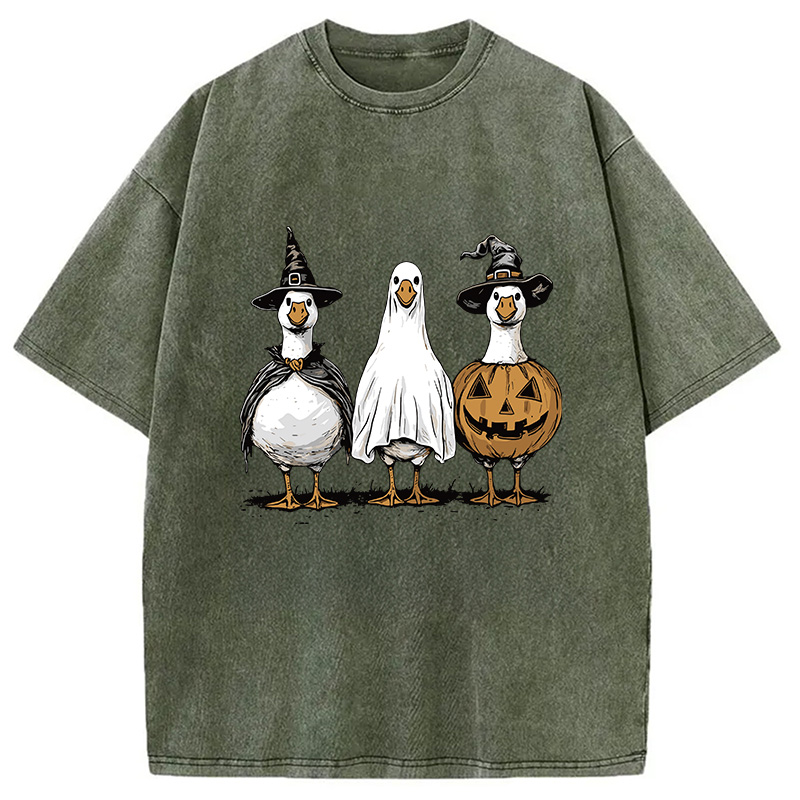 Modecanvas Halloween Goose Washed T-Shirt