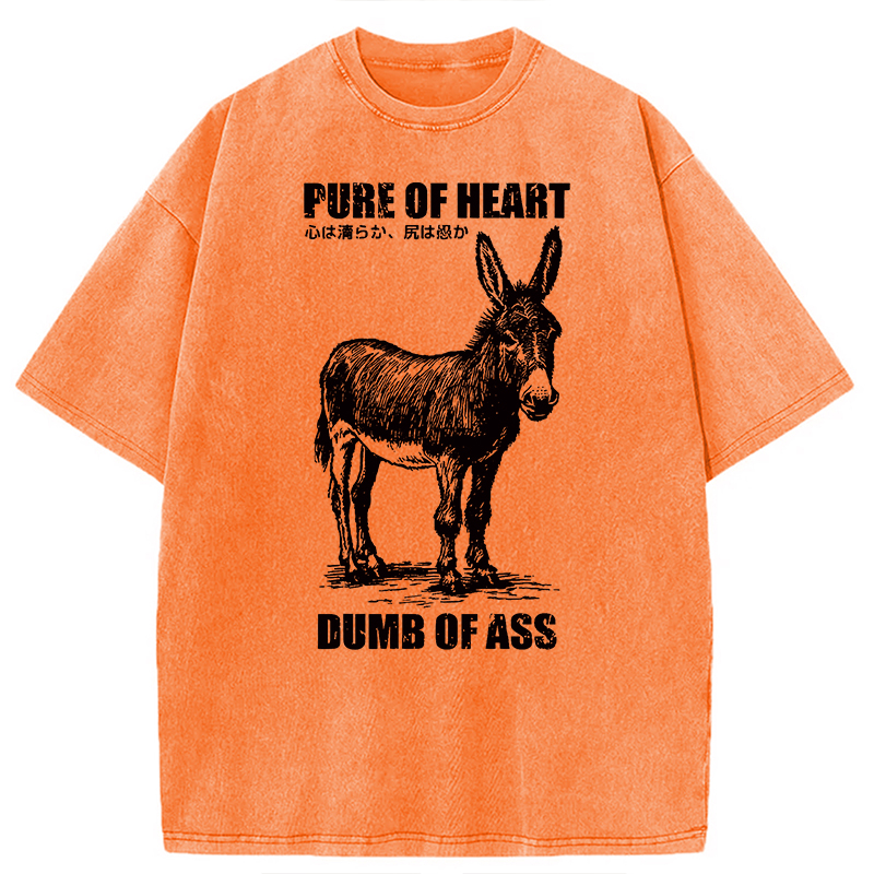 Modecanvas Good Heart Empty Head DTG Printing Washed T-Shirt