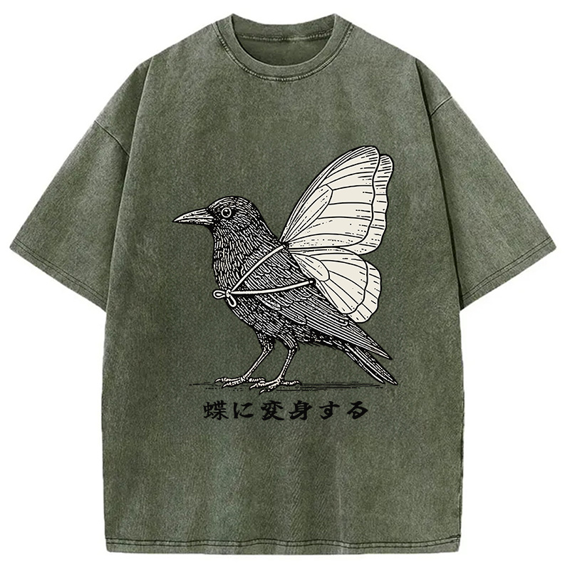 Modecanvas Pretend To Be A Butterfly Washed T-Shirt