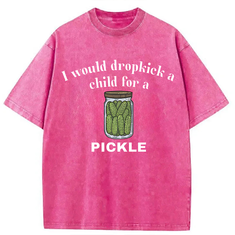 Modecanvas I Would Dropkick A Child For A Pickl DTG Printing Washed T-Shirt