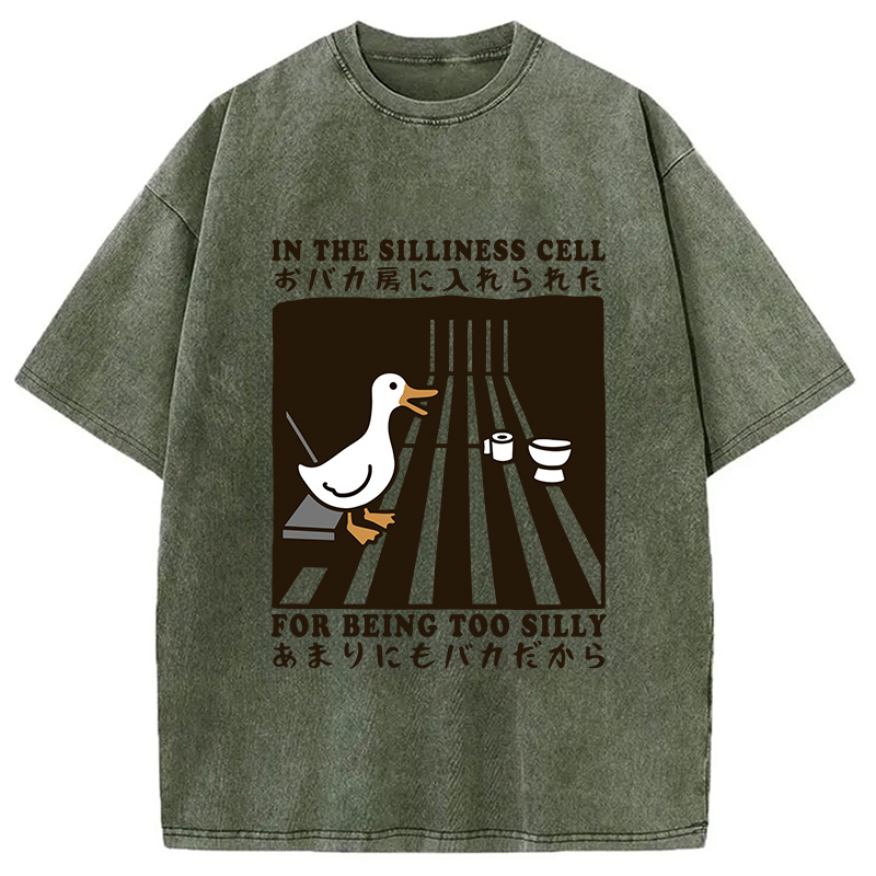 Modecanvas Silly Goose In The Silliness Cell Washed T-Shirt