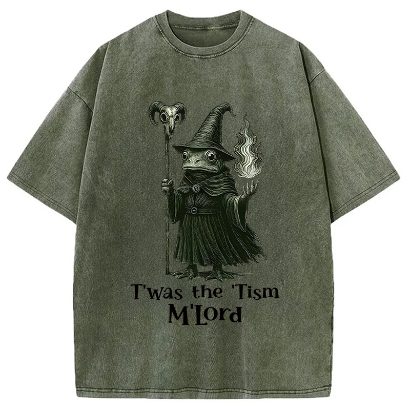Modecanvas Witch Frog Washed T-Shirt-modecanvas