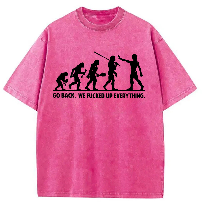 Modecanvas Go Back DTG Printing Washed T-Shirt