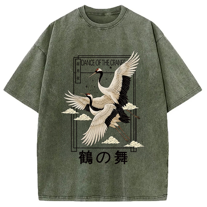 Modecanvas Dance Of The Cranes Washed T-Shirt