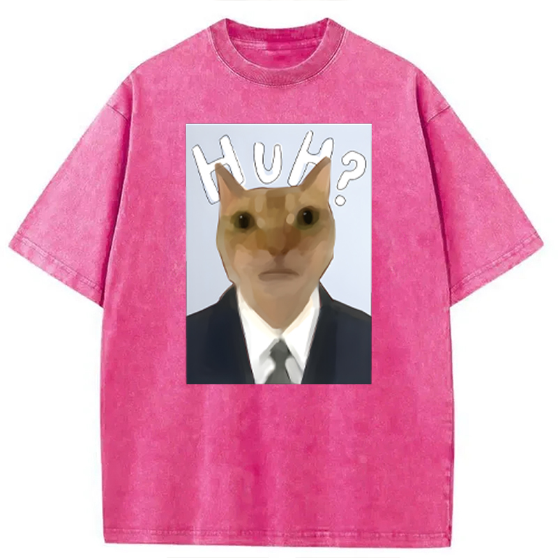 Modecanvas Cntonio Cat DTG Printing Washed T-Shirt