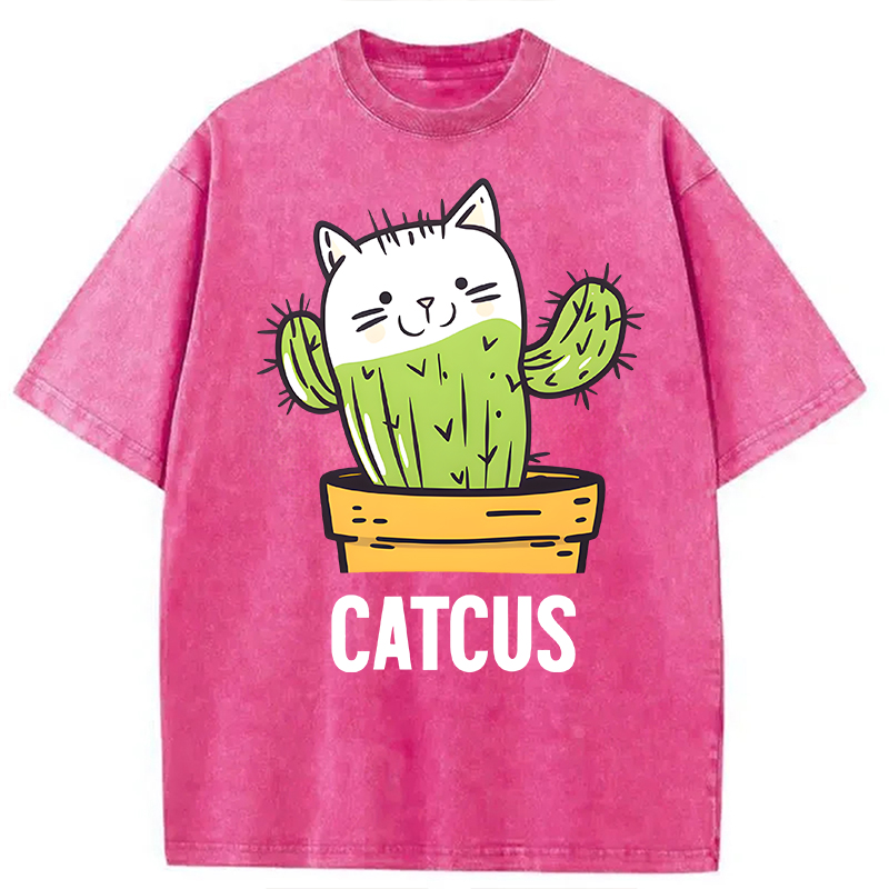 Modecanvas Catcus DTG Printing Washed T-Shirt