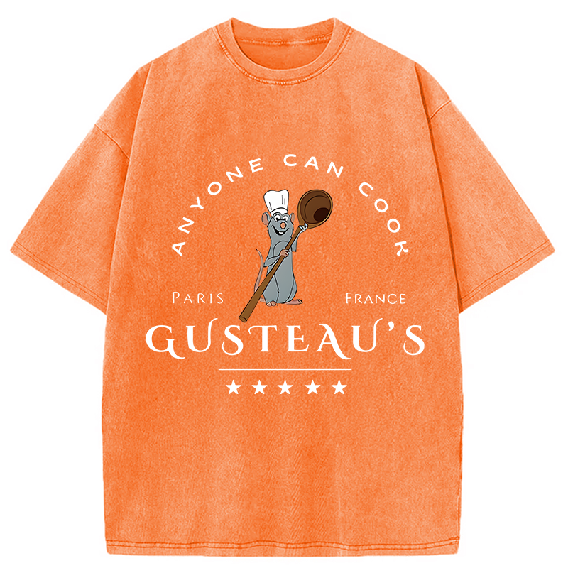 Modecanvas Anyone Can Cook DTG Printing Washed T-Shirt