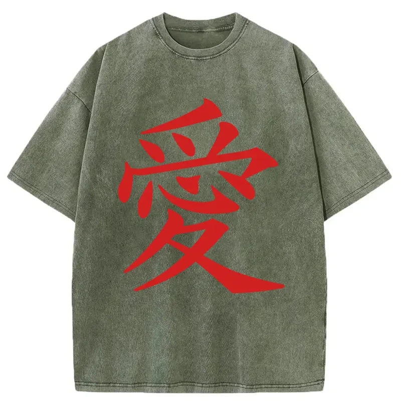 Modecanvas Love Kanji Washed T-Shirt