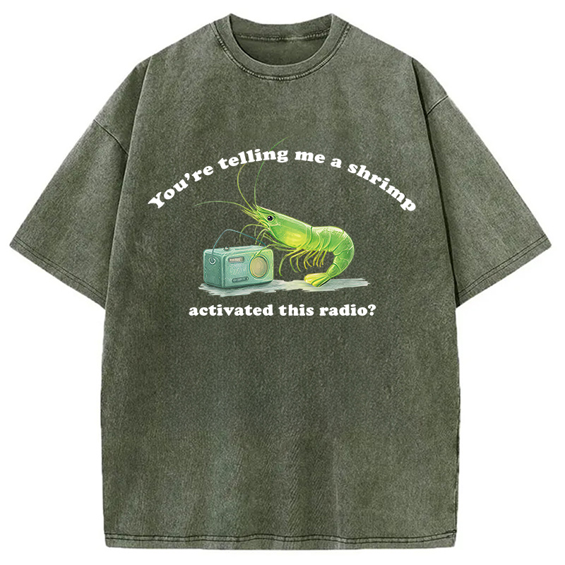 Modecanvas Radioactive Shrimp DTG Printing Washed T-Shirt