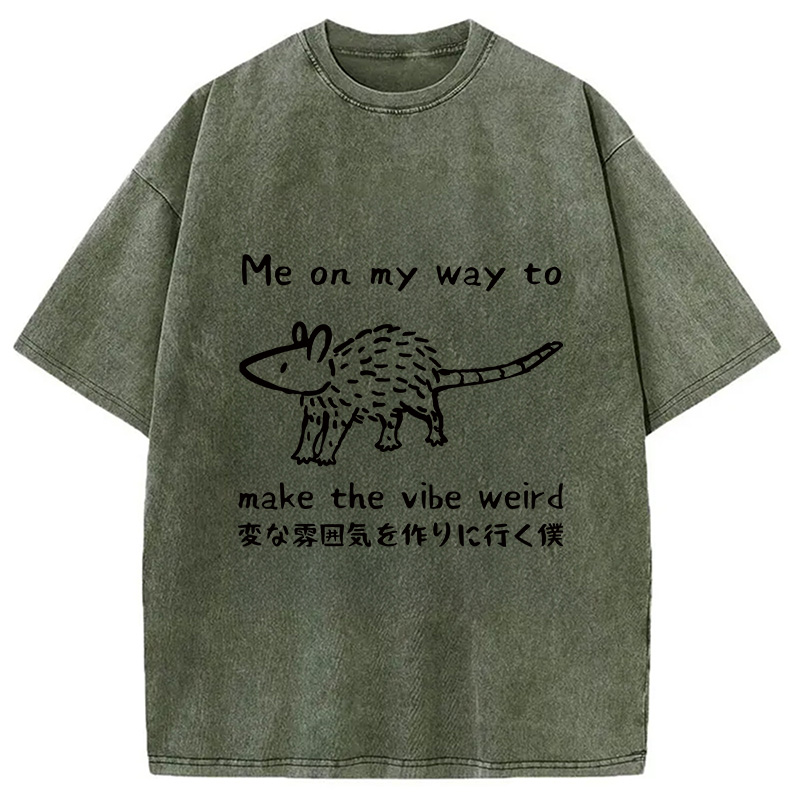 Modecanvas Making The Vibe Weird Washed T-Shirt